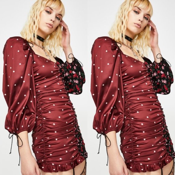 For Love & Lemons Cher Ruched Mini Dress - Picture 3 of 11